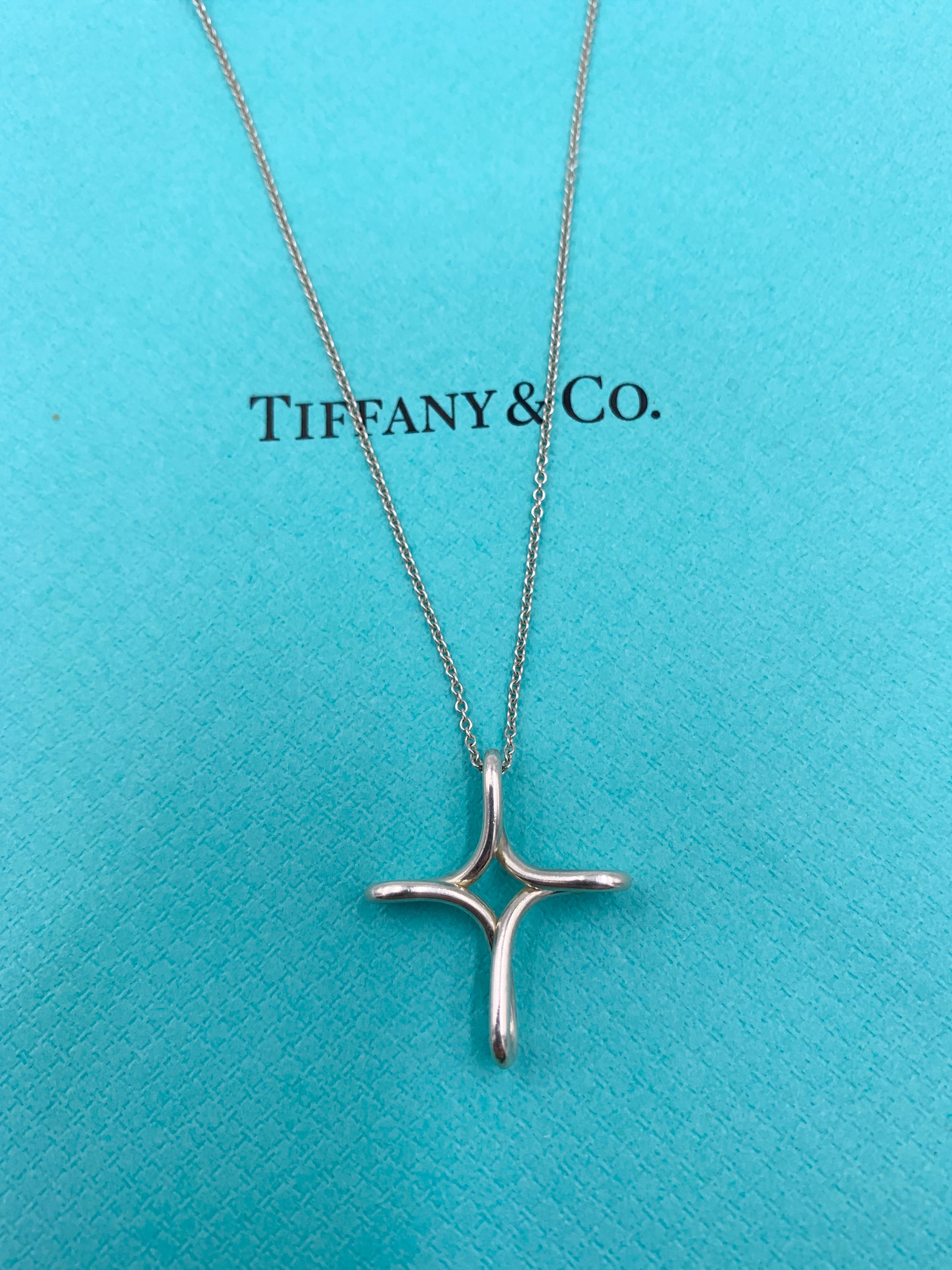 Sold Tiffany Co 925 Silver Elsa Peretti Infinity Cross Pendant