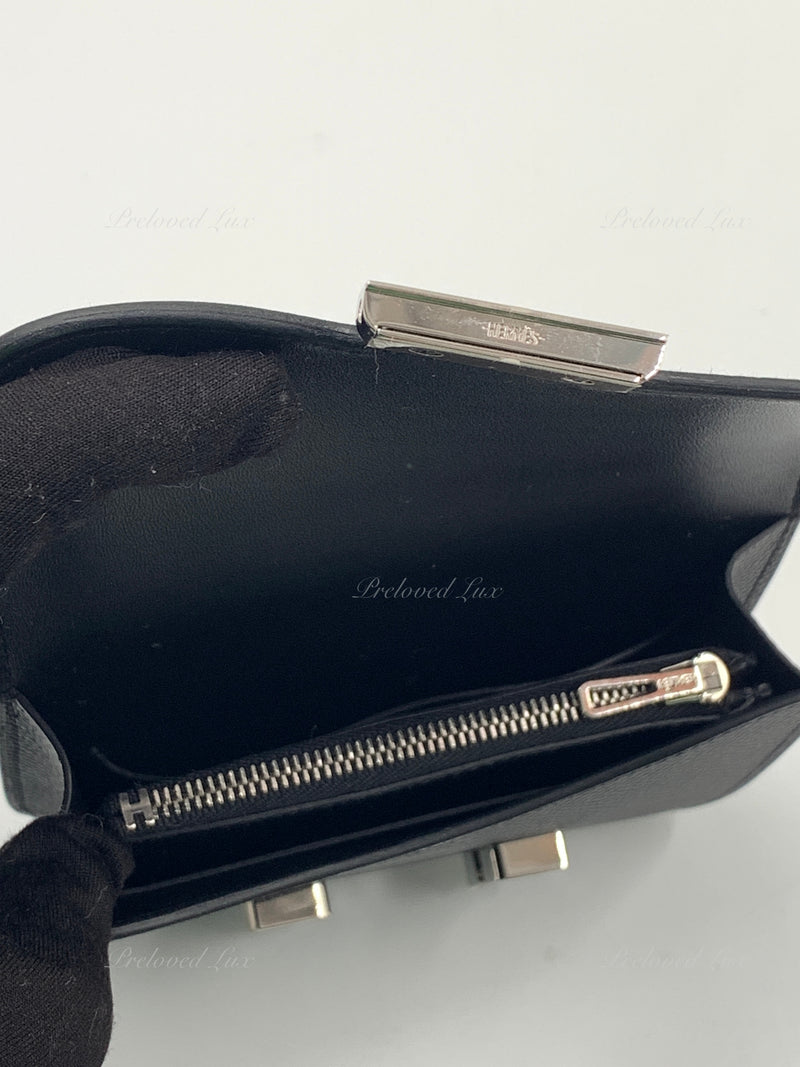 HERMES Black Constance Slim Epsom Leather Palladium Hardware