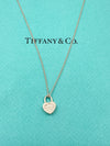 Tiffany & Co 925 Silver Return to Tiffany Heart Lock with Necklace