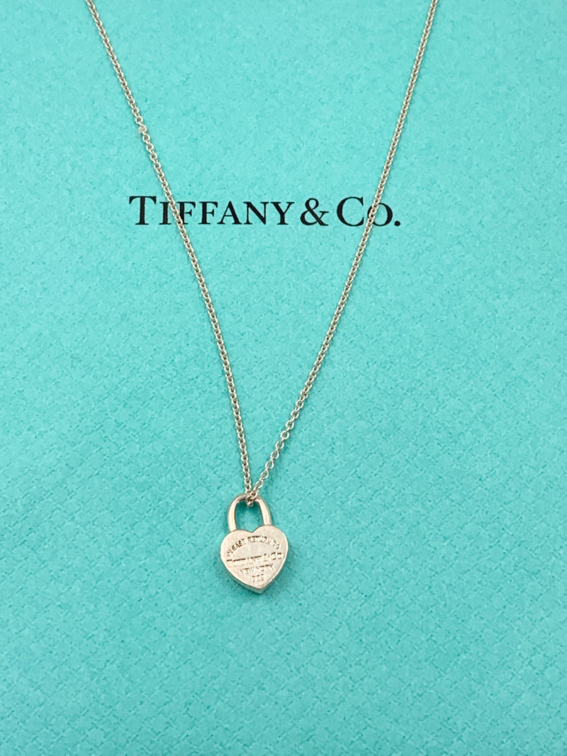 Tiffany & Co 925 Silver Return to Tiffany Heart Lock with Necklace