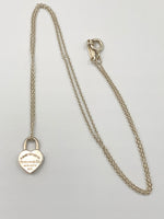 Tiffany & Co 925 Silver Return to Tiffany Heart Lock with Necklace