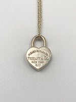 Tiffany & Co 925 Silver Return to Tiffany Heart Lock with Necklace