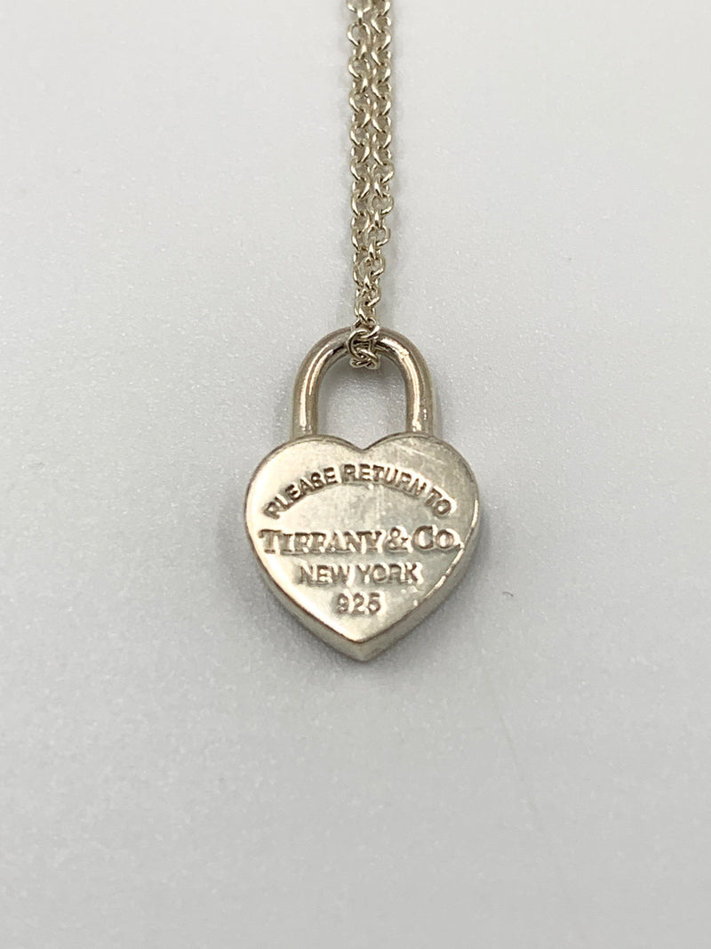 Tiffany & Co 925 Silver Return to Tiffany Heart Lock with Necklace