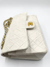 CHANEL Medium Classic Double Flap Bag White with Gold Hardware