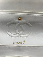 CHANEL Medium Classic Double Flap Bag White with Gold Hardware