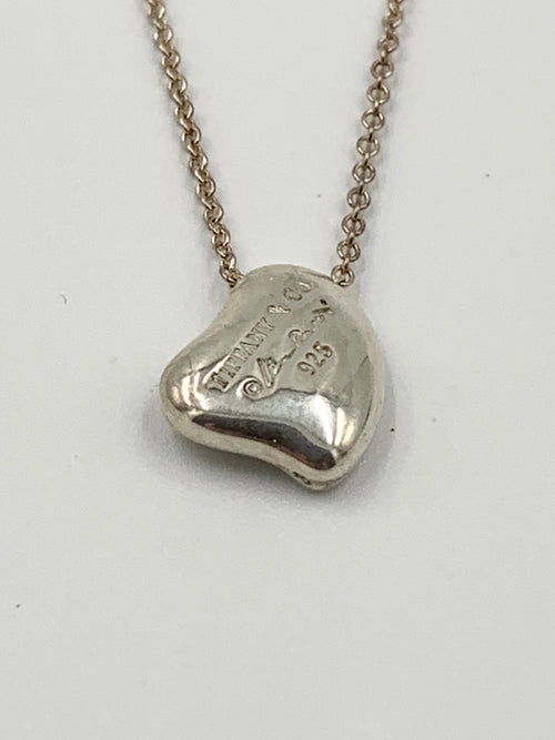 Tiffany & Co Elsa Peretti Silver Solid Full Heart Pendant Necklace