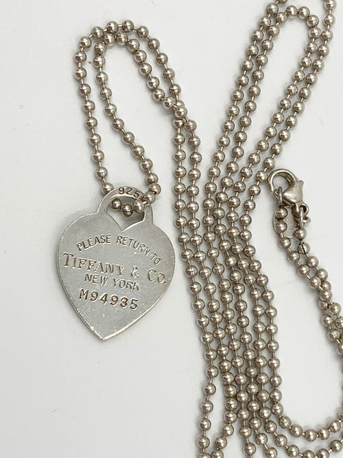 Tiffany & Co 925 Silver Return to Tiffany Heart Tag Long Necklace