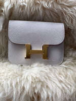 HERMES Gris Pale (light grey) Constance Slim Epsom Leather Gold Hardware