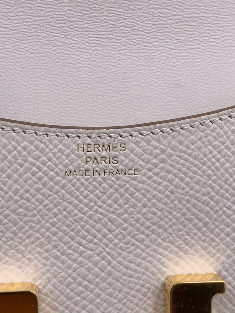 HERMES Gris Pale (light grey) Constance Slim Epsom Leather Gold Hardware