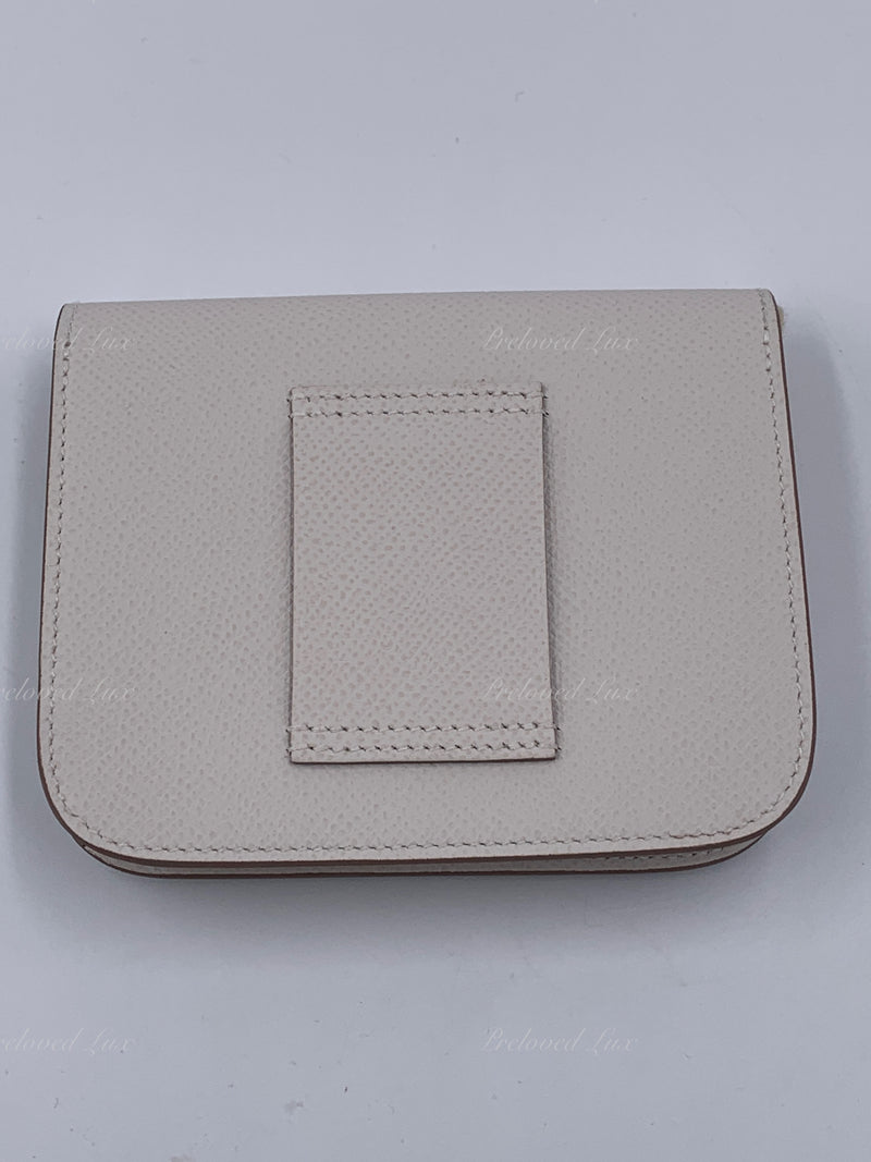 HERMES Gris Pale (light grey) Constance Slim Epsom Leather Gold Hardware