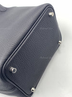 HERMES Picotin Lock 18 Caban (dark blue) Clemence Leather Palladium Hardware