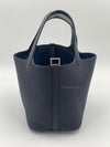 HERMES Picotin Lock 18 Caban (dark blue) Clemence Leather Palladium Hardware