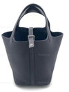 HERMES Picotin Lock 18 Caban (dark blue) Clemence Leather Palladium Hardware