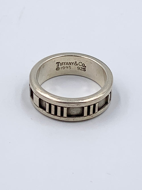 Tiffany & Co 925 Silver Atlas Medium Ring Size 6