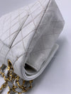 Sold-CHANEL Small Classic Double Flap Bag White with Gold Hardware