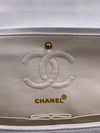 Sold-CHANEL Small Classic Double Flap Bag White with Gold Hardware