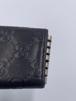 Sold-GUCCI GG Black/Dark Brown Leather 6-ring Key Holder