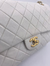 Sold-CHANEL Classic Medium Lambskin Double Chain Double Flap Bag white/gold hardware Vintage