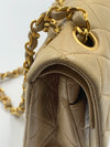 Sold-CHANEL Small Classic Double Flap Shoulder bag - Beige - Gold Hardware/Vintage