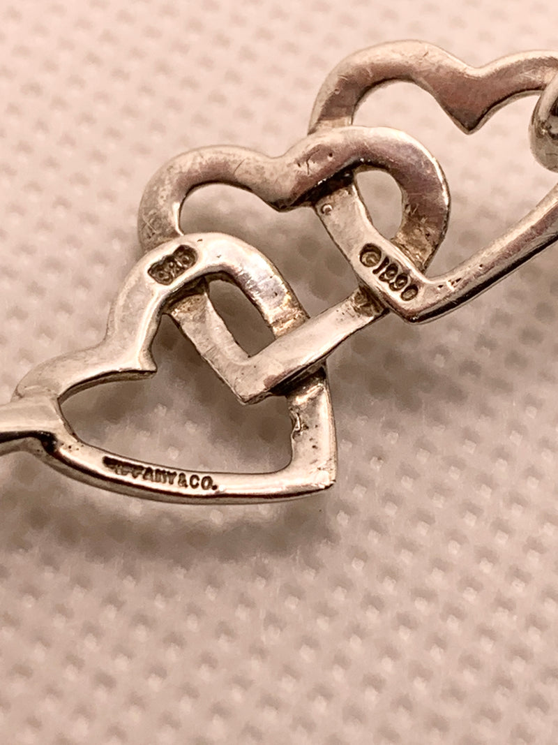 Sold-Tiffany & Co Silver 925 Open Triple Heart Bangle