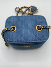 Sold-CHANEL Denim Pearl Crush Mini Square Vanity Case Chain Bag Gold Hardware