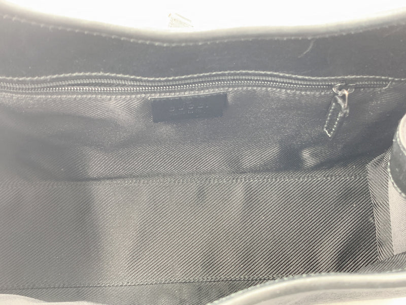 Sold-GUCCI GG Black Canvas Push Lock Shoulder Bag – Preloved Lux