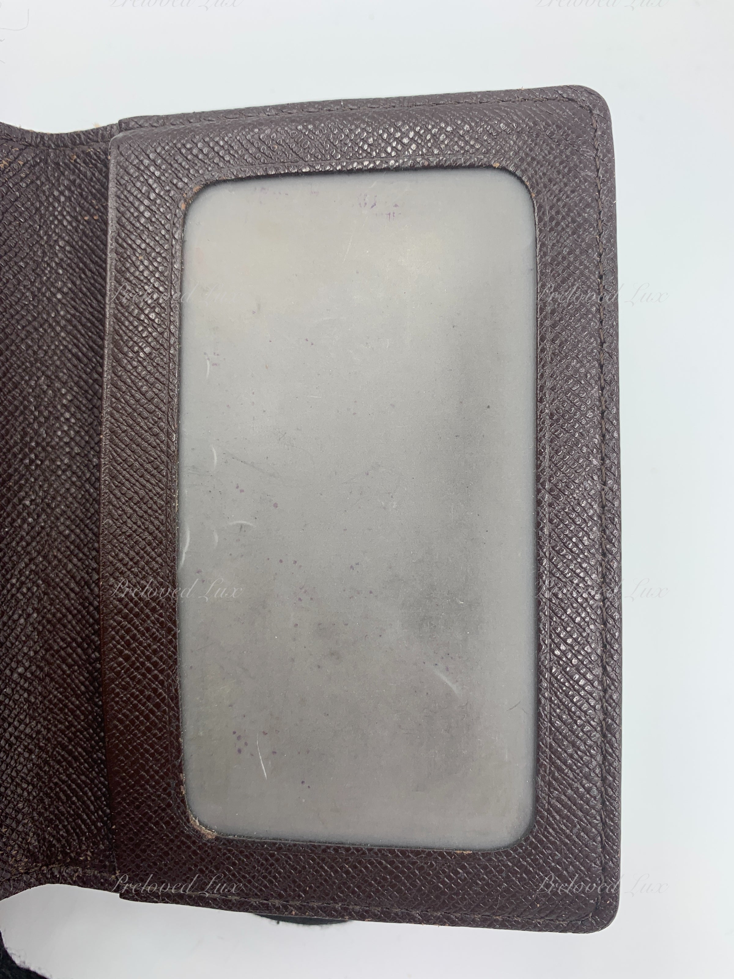 LOUIS VUITTON Damier Ebene Porte Cartes Card ID Pass Case N60016