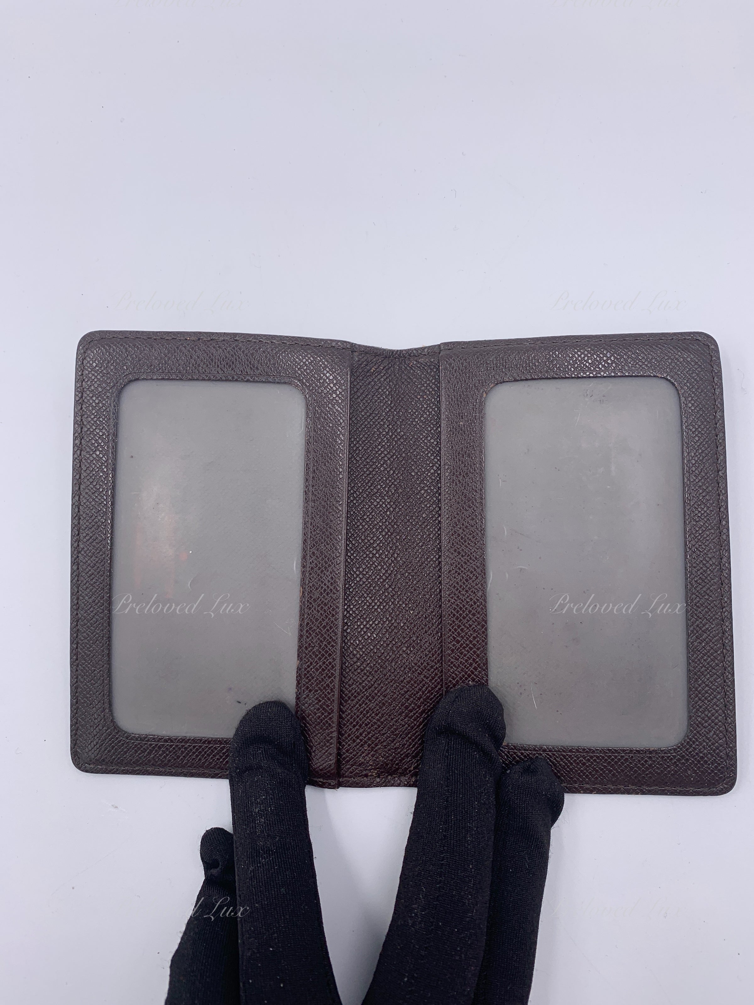 Authenticated Used Louis Vuitton Business Card Holder Amberop Cult de Visit  White Gray Damier Azur N61746 CA2162 LOUIS VUITTON Case Flap Women's Men's  