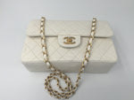 Sold-CHANEL CC Medium Classic Double Flap -  Cream - Matte Gold Hardware