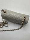 Sold-CHANEL Classic Grey Lambskin Mini Rectangular Crossbody Bag in Champaign Gold Hardware