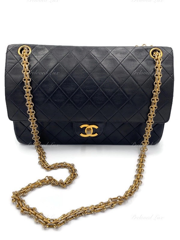 Chanel Vintage Black Lambskin Classic Flap Bag Gold Hardware Medium For  Sale at 1stDibs  buy chanel classic flap bag, chanel medium classic double  flap bag black lambskin gold hardware, chanel bags