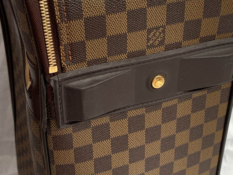 Louis Vuitton Pegase Luggage 55 Damier Ebene Canvas Brown Leather  ref.541310 - Joli Closet