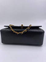 Sold-CHANEL Lambskin Small Diana Single Chain Single Flap Bag Black/gold