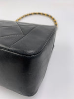 Sold-CHANEL Lambskin Small Diana Single Chain Single Flap Bag Black/gold