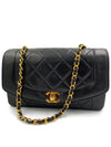 Sold-CHANEL Lambskin Small Diana Single Chain Single Flap Bag Black/gold