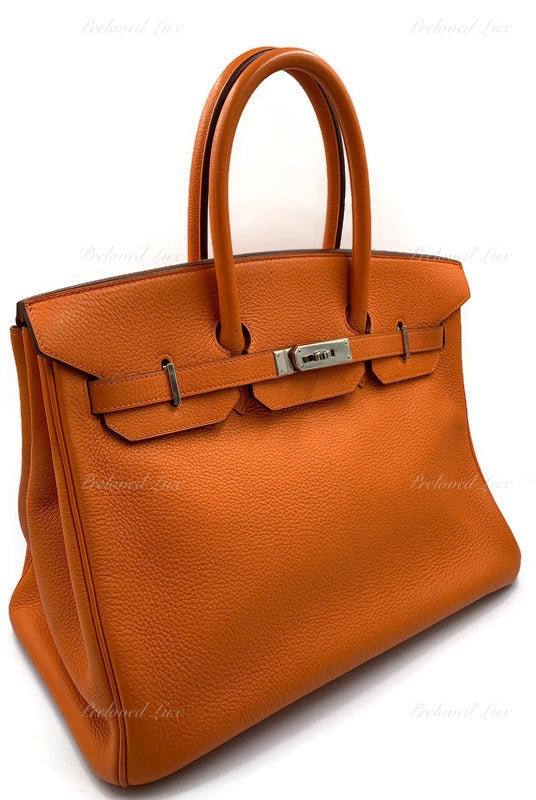 Hermès Birkin 35 Orange Clemence Palladium Hardware