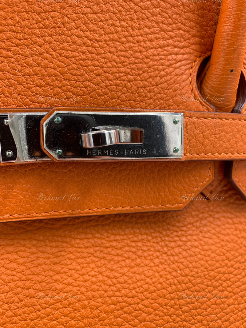 Pre-owned Hermes Birkin 35 Orange H Clemence Gold Hardware – Madison Avenue  Couture