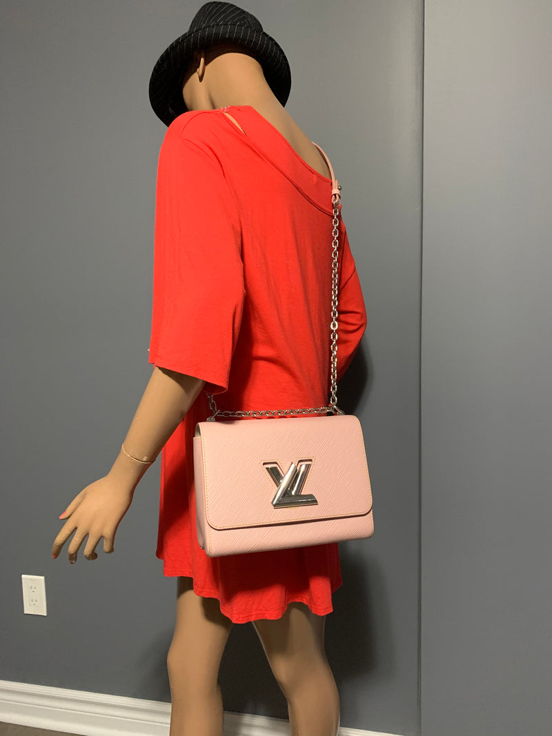 Auth Louis Vuitton Epi Twist MM Crossbody Shoulder Bag Light Pink M50826  99328a