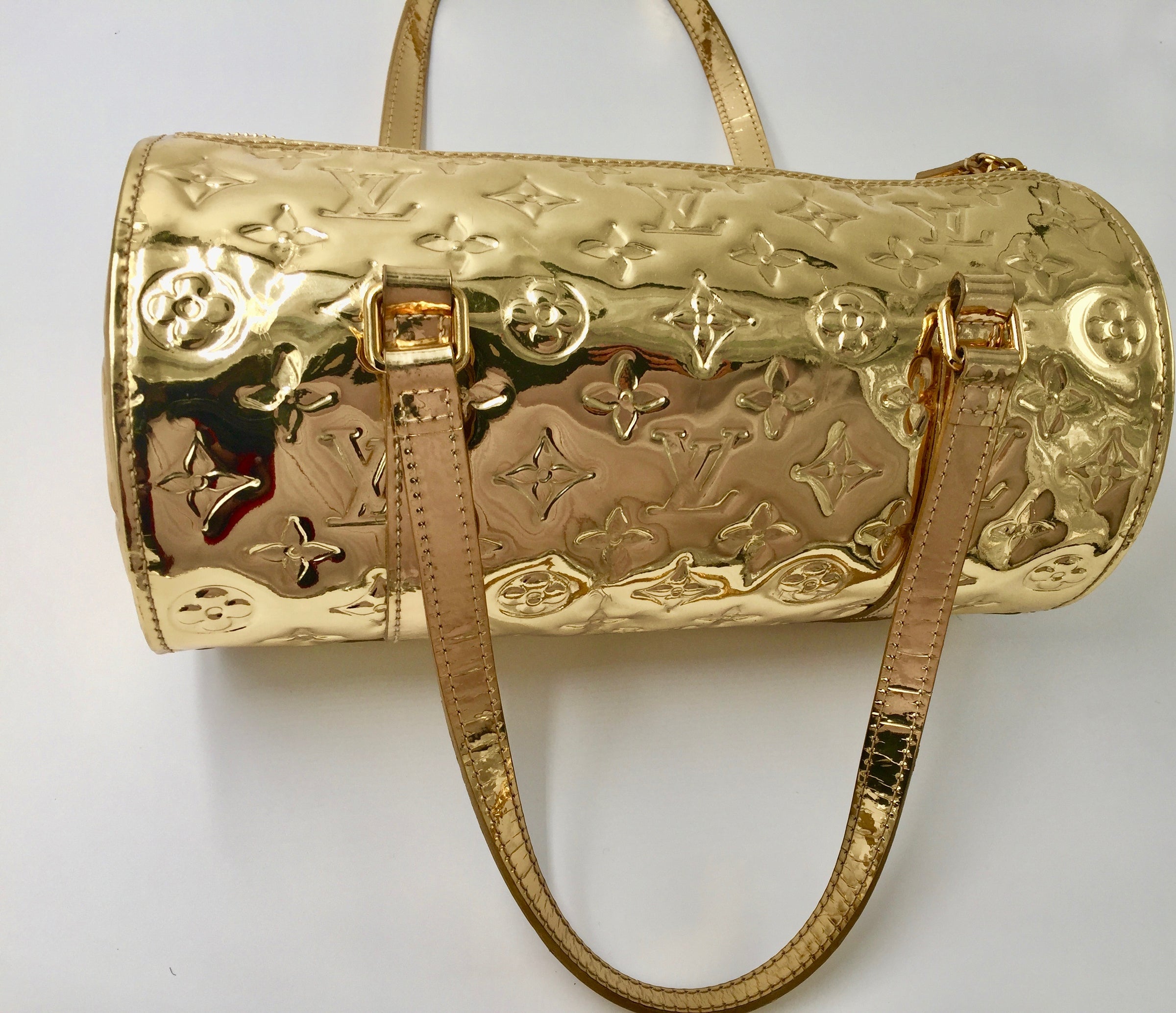 LOUIS VUITTON M95270 Monogram Miroir Papillon PM Hand Bag Gold