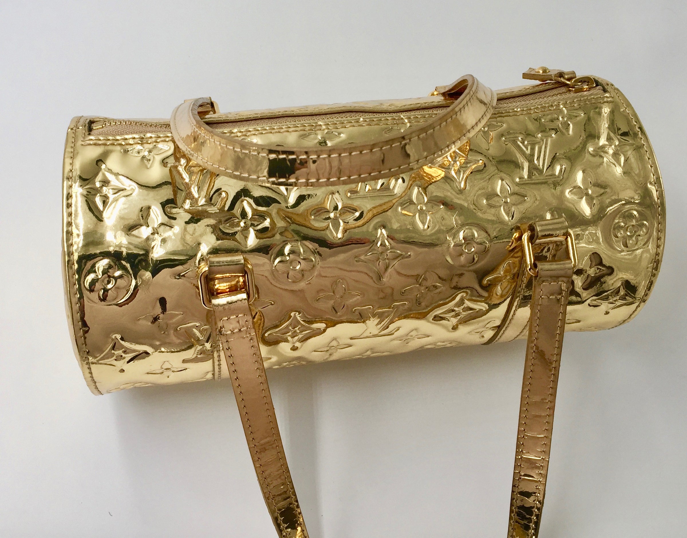 LOUIS VUITTON Monogram Miroir Papillon Handbag Dre Gold M95270 Ex++