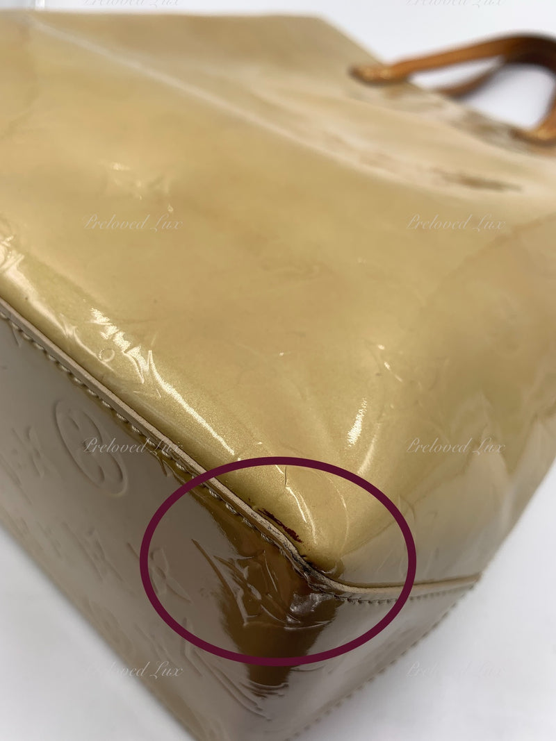 LOUIS VUITTON Handbag Brentwood Yellow Monogram Vernis Patent Leather Tote  Preowned Camel ref.674131 - Joli Closet