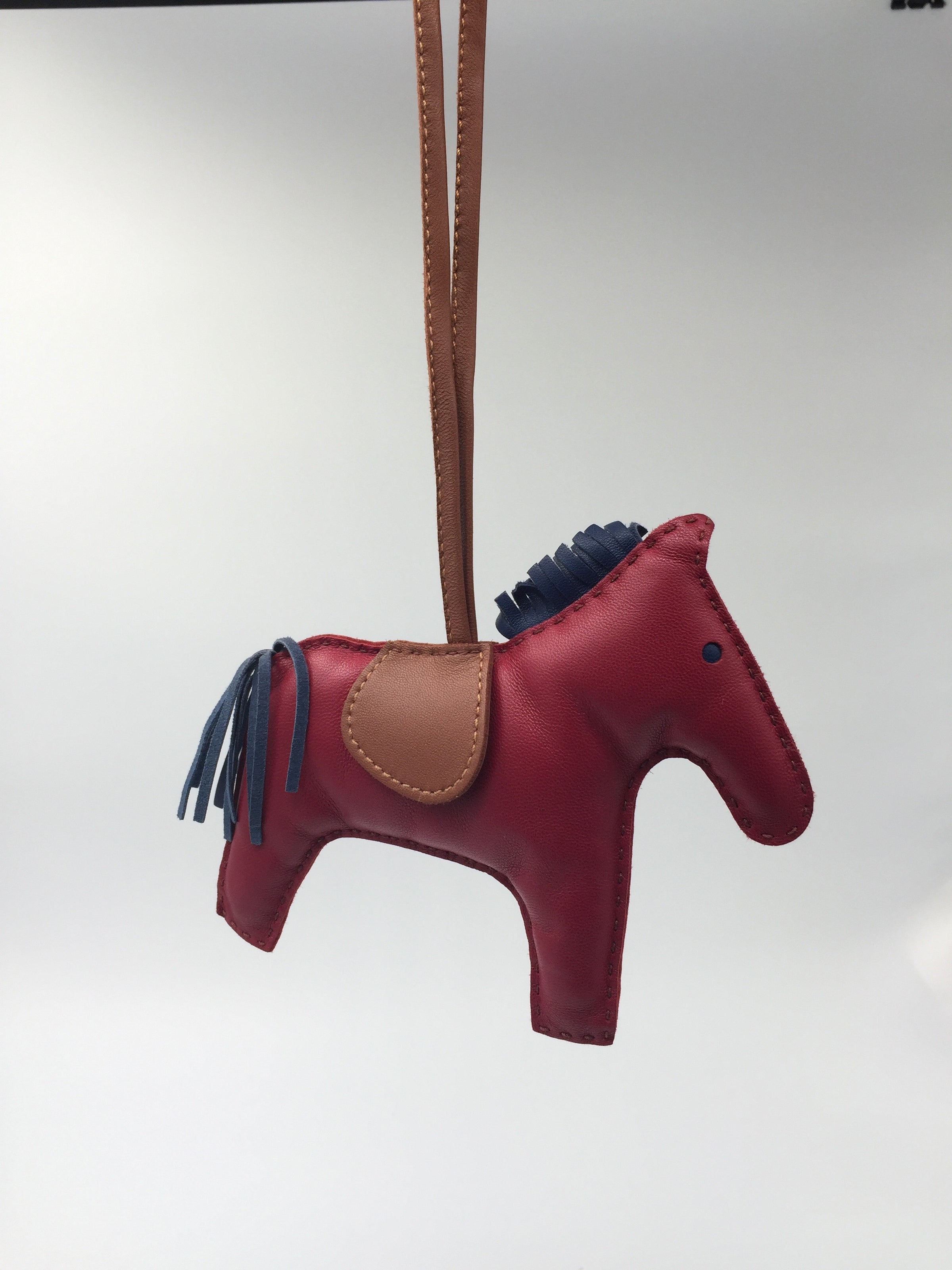 Hermès Hermès Rodeo MM Lambskin Horse Bag Charm-Brick Red
