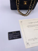 Sold-CHANEL Lambskin Vintage Flap Bag Black with Gold Hardware