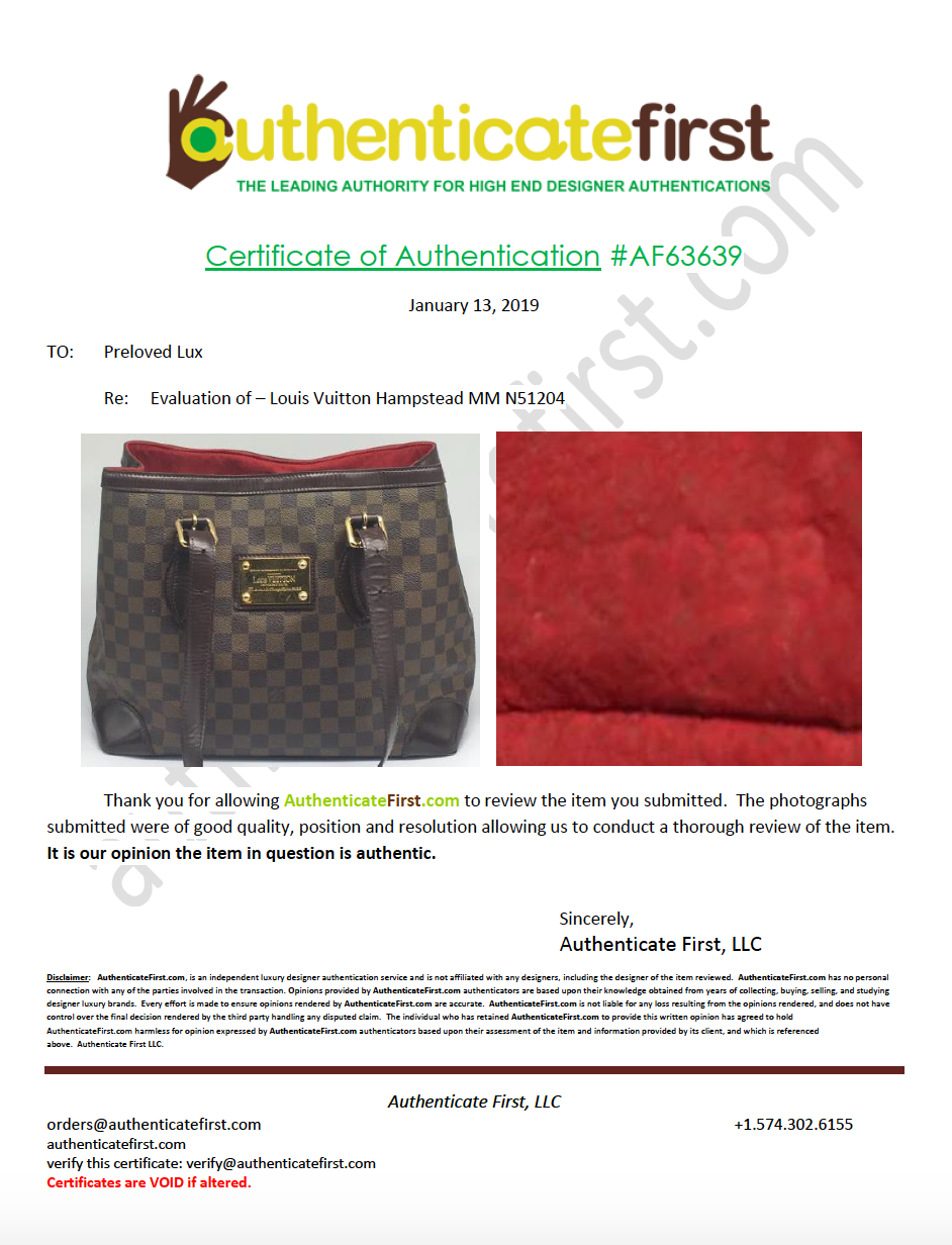 Louis Vuitton Damier Ebene Hampstead MM N51204 Brown Cloth ref.909566 -  Joli Closet