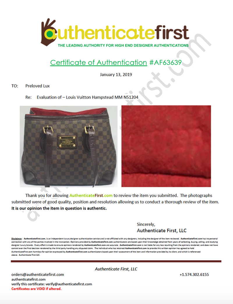 Louis Vuitton Damier Ebene Hampstead MM N51204 Brown Cloth ref.950610 -  Joli Closet