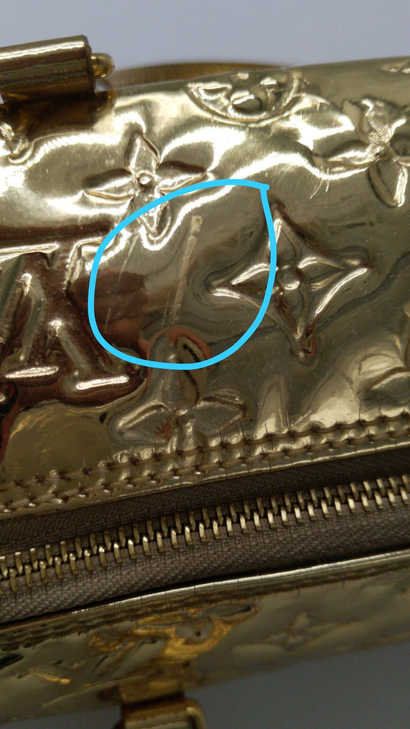 LOUIS VUITTON Monogram Miroir Papillon Handbag Dre Gold M95270 Ex++