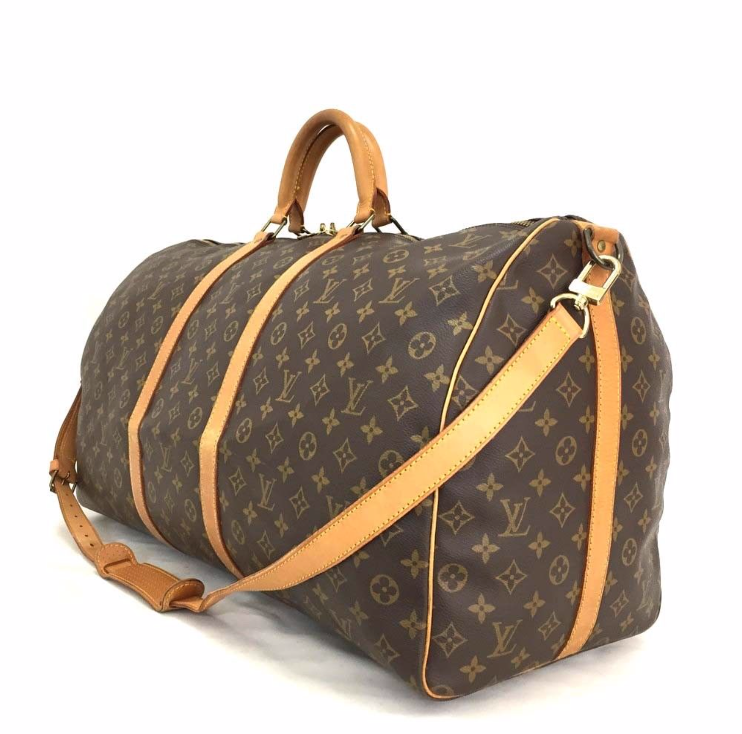 Louis Vuitton Monogram Keepall Bandouliere 60 Boston Duffle Bag with Strap  63lv4 at 1stDibs