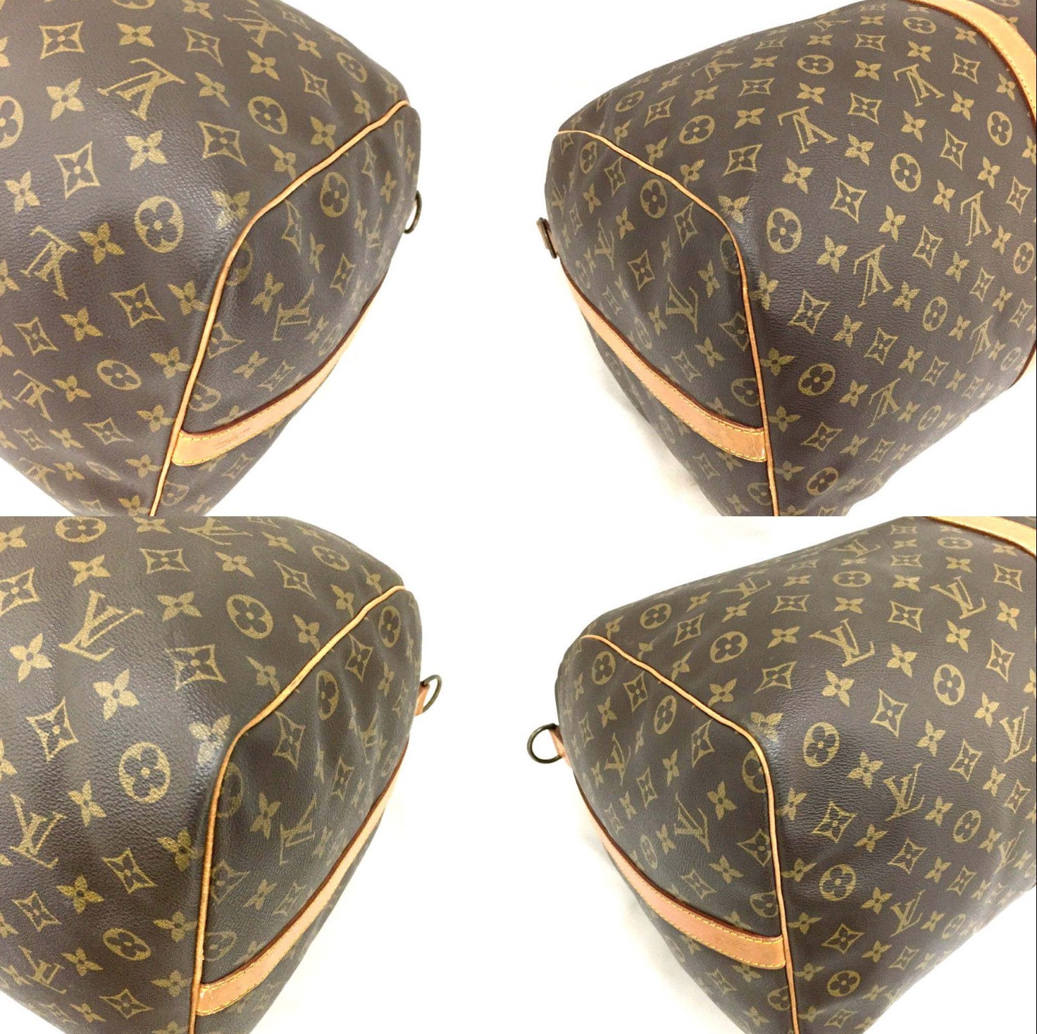 Authentic Louis Vuitton Monogram Keepall Bandouliere 60 M41412 Boston Bag  J5368