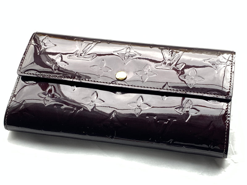 Sarah patent leather wallet Louis Vuitton Purple in Patent leather -  29964975